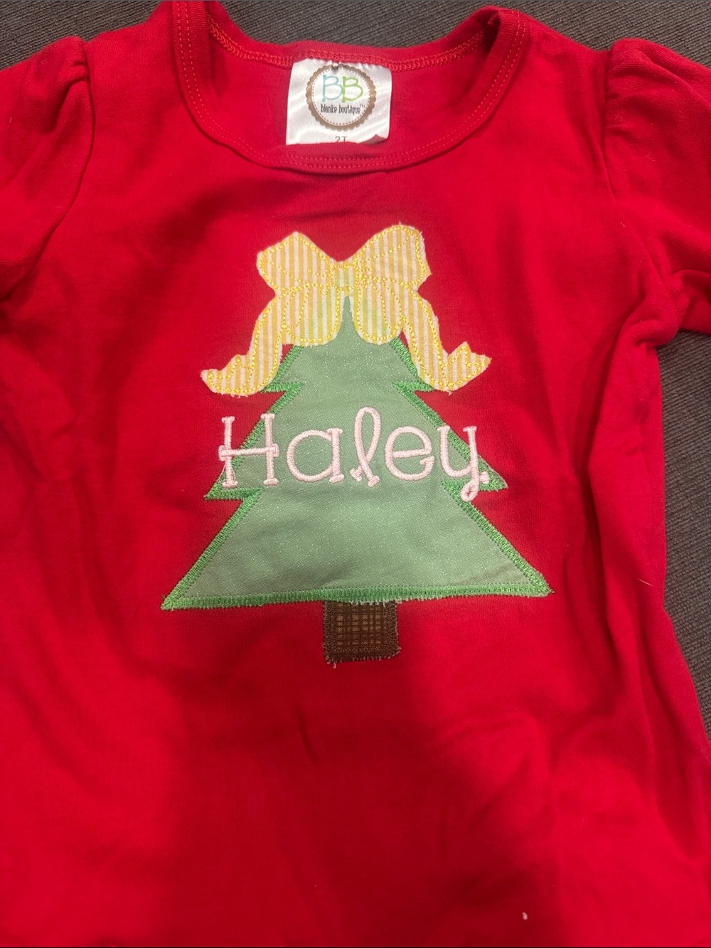 Monogrammed “Haley” Christmas shirt